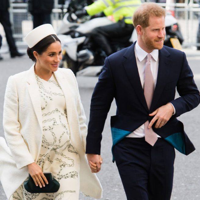 LONDON, ENGLAND - MARCH 11: Prince Harry, Duke of Sussex and Meghan, Duchess of Sussex attend the Commonwealth Day service at Westminster Abbey on March 11, 2019 in London, England. (Photo by Samir Hussein/Samir Hussein/WireImage)