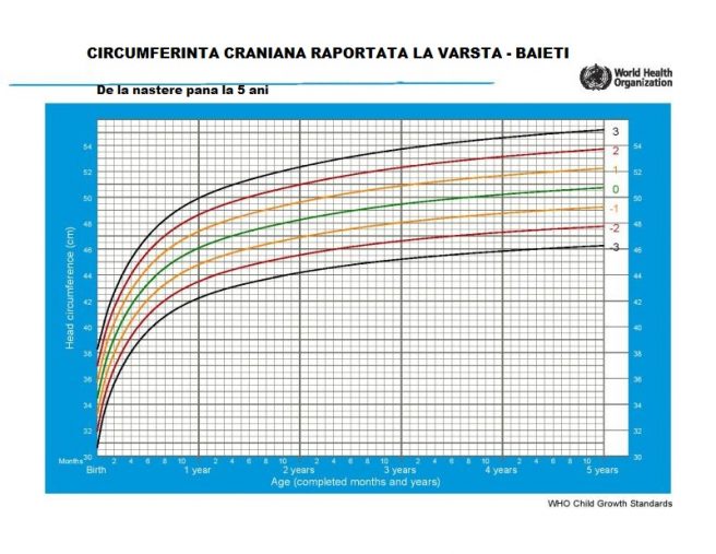 tabel circumferinta craniana baieti
