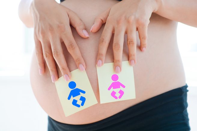 femeie-gravida-tine-doua-biletele-colorate-unul-cu-baietel-si-celalalt-cu-fetita