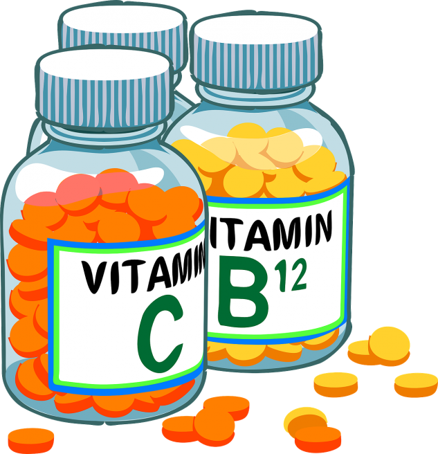 Recipiente cu vitamina C si vitamina B12